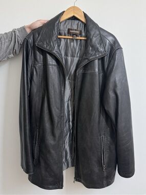 Danier Men’s Black Leather Jacket XL Tall Long Thinsulate 80047
